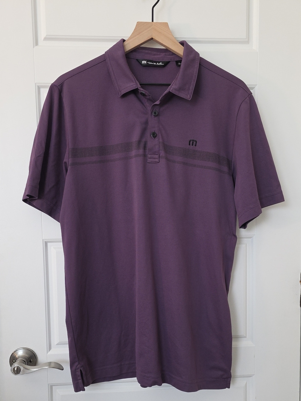 TravisMathew - Pima Blend Stripe Polo - Large - Purple
